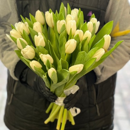 Букеты белых тюльпанов на 8 марта - купить с доставкой в Красноярске